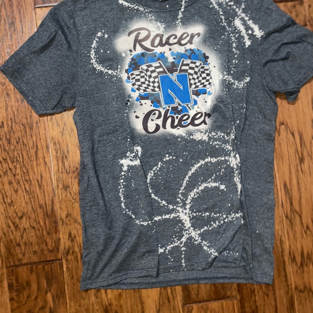 Gray Racer Cheer Graphic T-Shirt